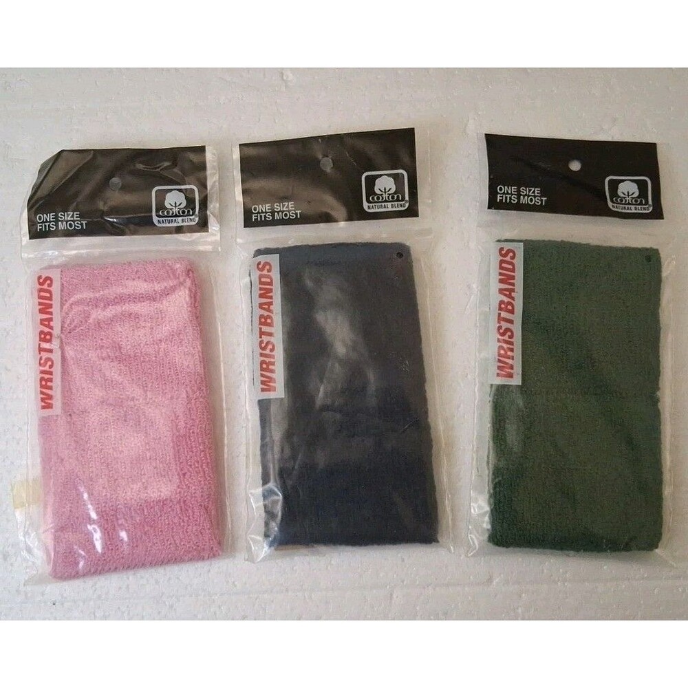 Vintage 3 Pack Wristbands Outdoor Athletic Exercise 3-Inch  Deadstock